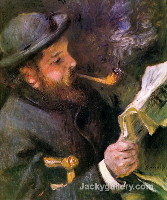 Claude Monet Reading by Pierre Auguste Renoir paintings reproduction